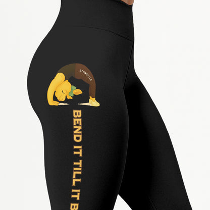 Bend It Till It Breaks Chill Llama Yoga Pants All-Over Print Women's High Waist Leggings | 5To9Style