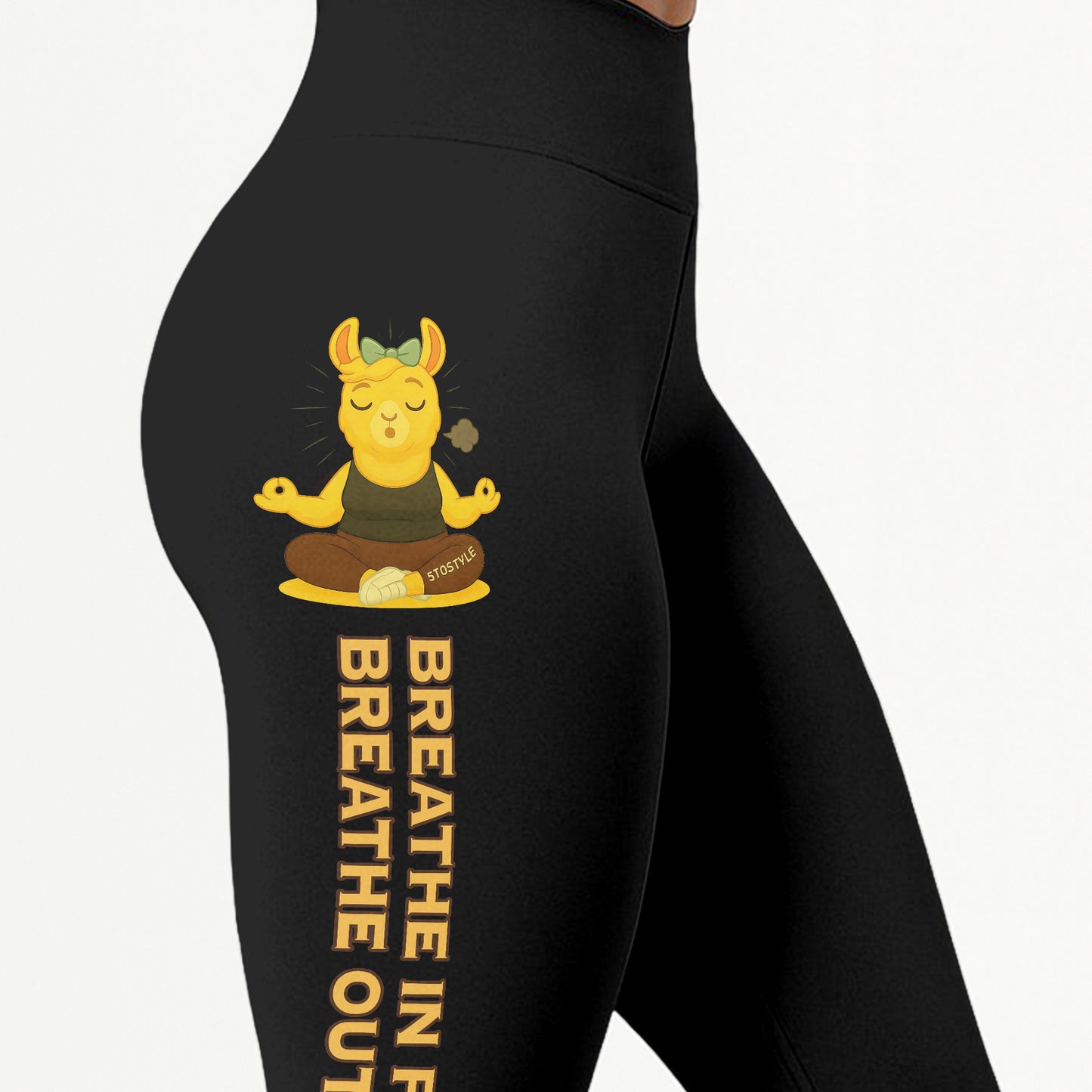 Breathe In Peace, Breathe Out Sht Chill Llama Yoga Pants All-Over Print Women's High Waist Leggings | 5To9Style
