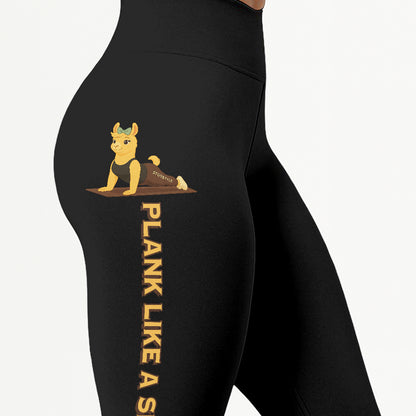Plank Like A Sinner Chill Llama Yoga Pants All-Over Print Women's High Waist Leggings | 5To9Style