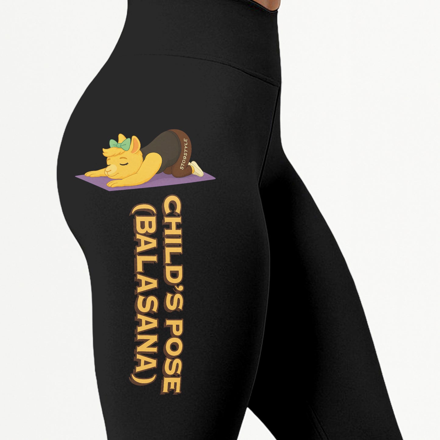 Childâ€™s Pose (Balasana) Chill Llama Yoga Pants All-Over Print Women's High Waist Leggings | 5To9Style