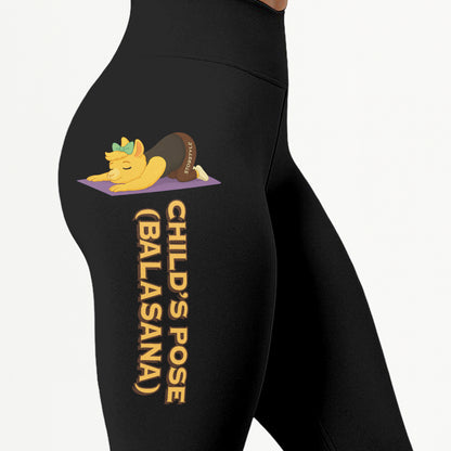 Childâ€™s Pose (Balasana) Chill Llama Yoga Pants All-Over Print Women's High Waist Leggings | 5To9Style
