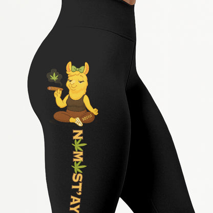 Namastâ€™ay High Chill Llama Yoga Pants All-Over Print Women's High Waist Leggings | 5To9Style