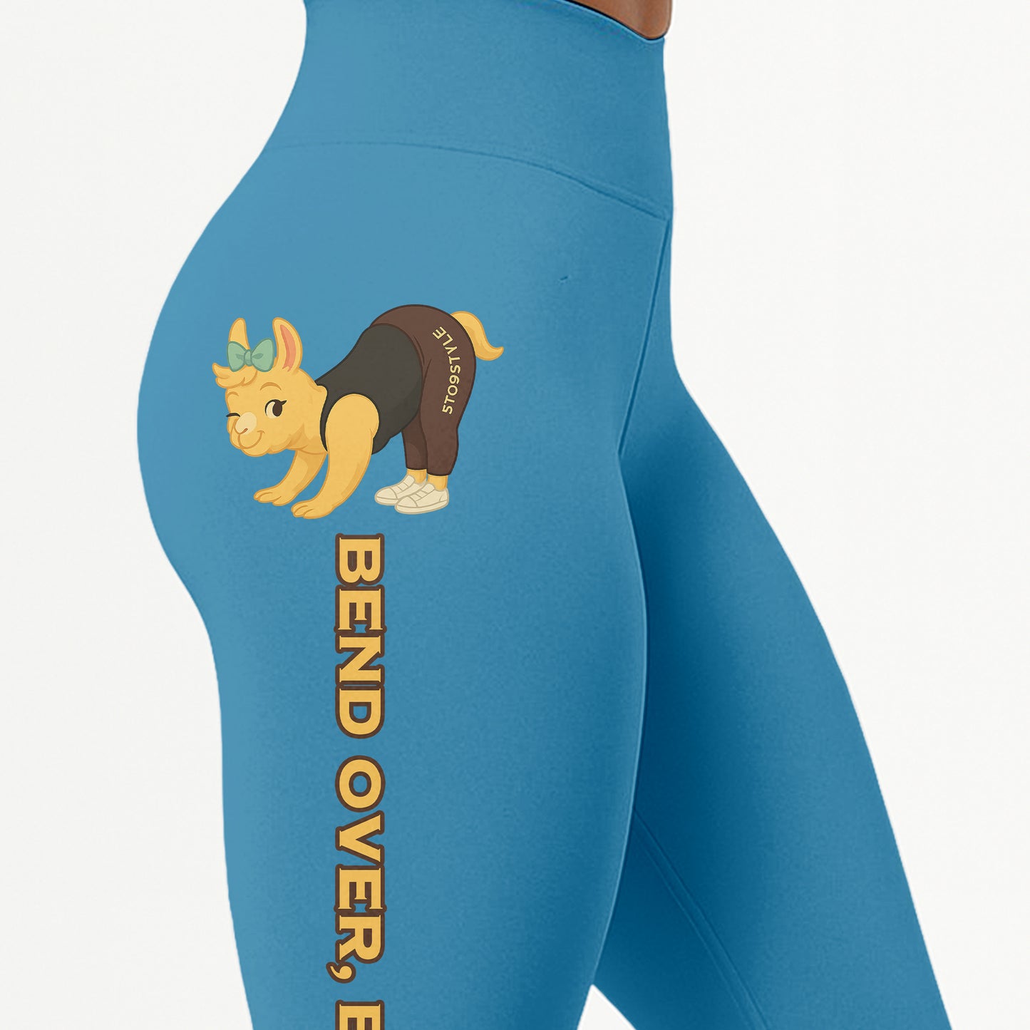Chill Llama Blend Over, Breathe Out  Yoga Pants All-Over Print Women's High Waist Leggings | 5To9Style