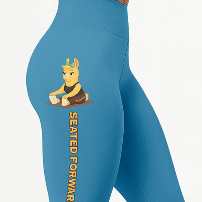 Seated Forward Bend Chill Llama Yoga Pants All-Over Print Women's High Waist Leggings | 5To9Style