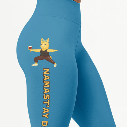 Namastâ€™ay Drunk Chill Llama Yoga Pants All-Over Print Women's High Waist Leggings | 5To9Style
