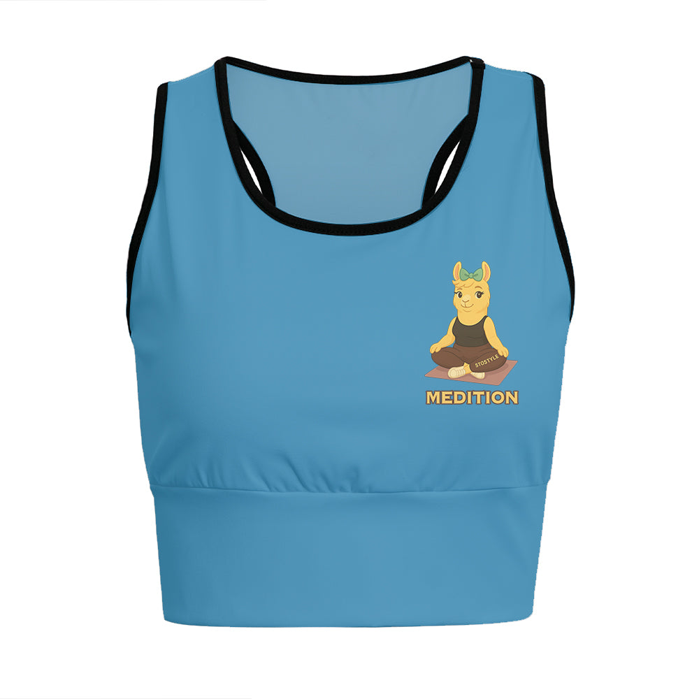 Medition Chill Llama Yoga Women's Sports Bra