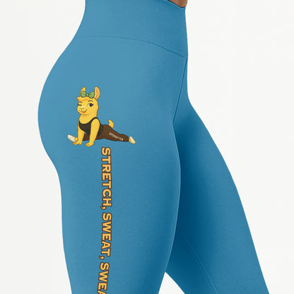 Stretch, Sweat, Swear Again Chill Llama Yoga Pants All-Over Print Women's High Waist Leggings | 5To9Style