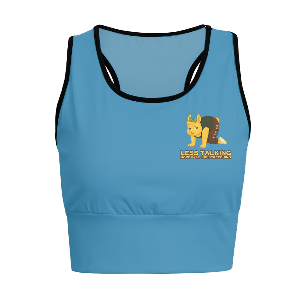 Less Talking, More Fcking Stretching Chill Llama Yoga Women's Sports Bra