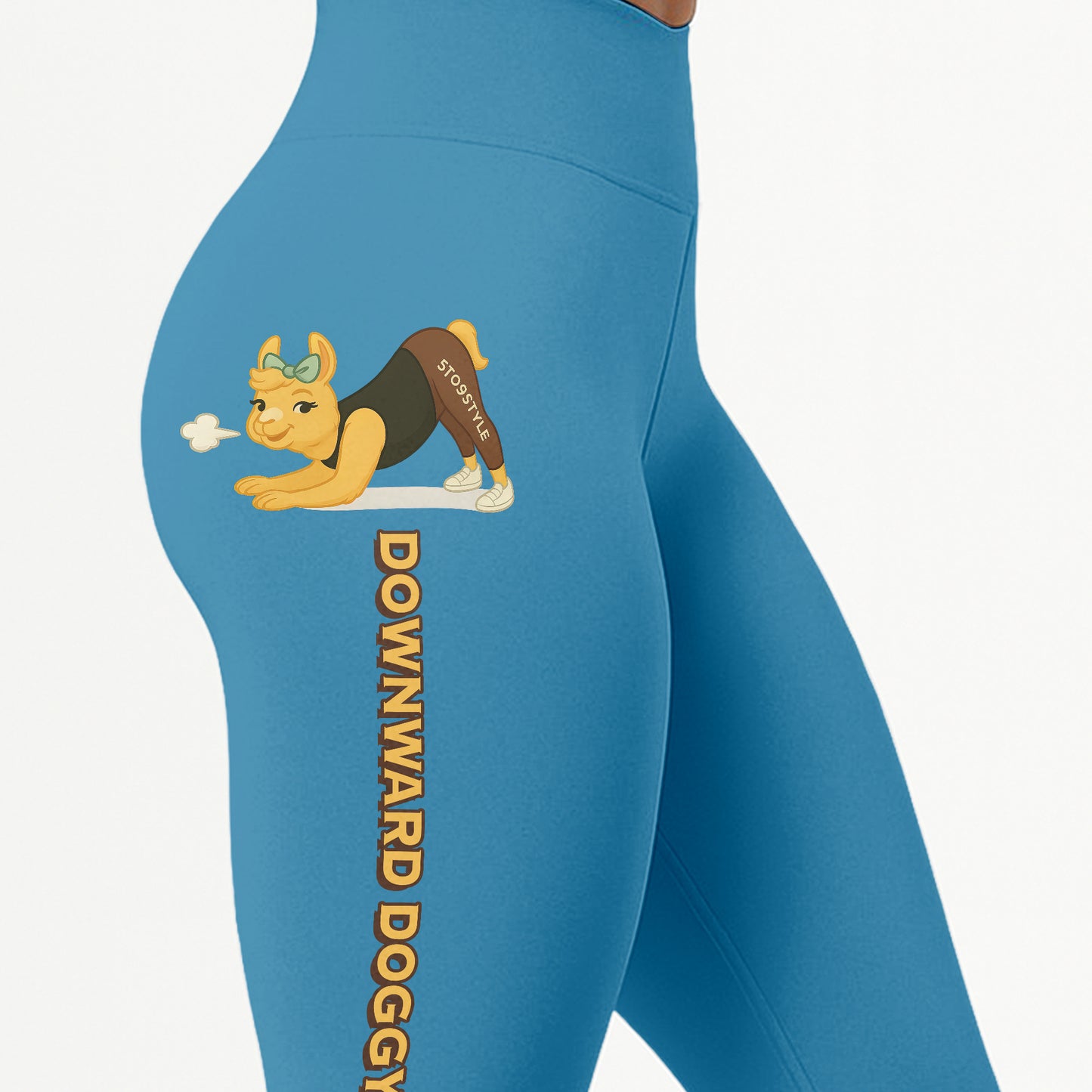 Downward Doggystyle Chill Llama Yoga Pants All-Over Print Women's High Waist Leggings | 5To9Style