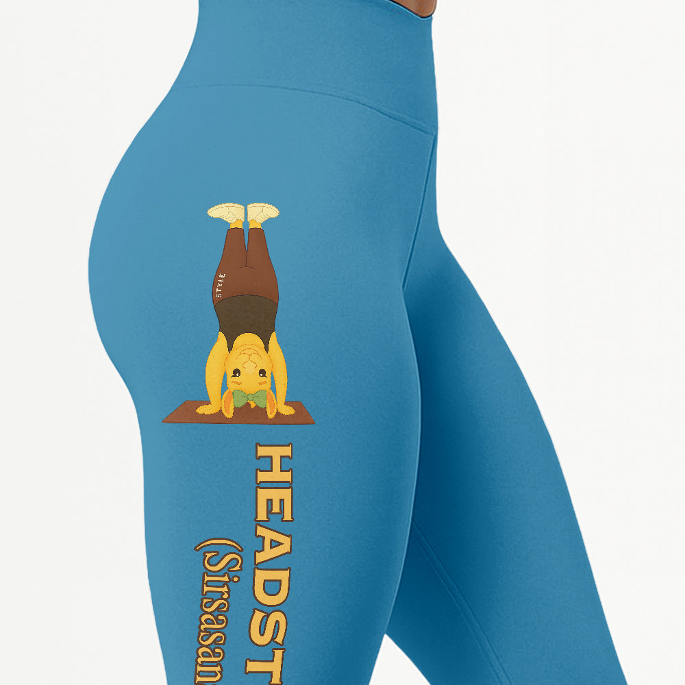Headstand (Sirsasana) Chill Llama Yoga Pants All-Over Print Women's High Waist Leggings | 5To9Style