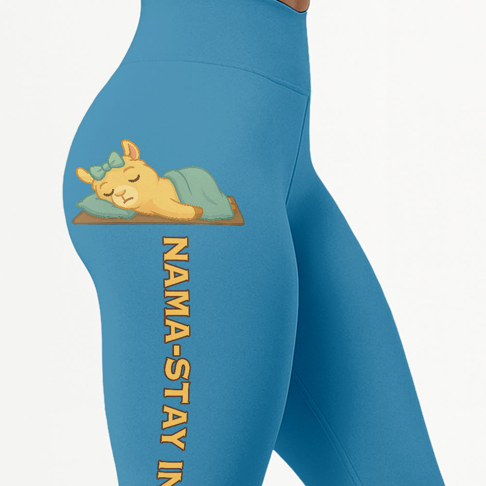 Nama-stay In Bed Cool Chill Llama Yoga Pants All-Over Print Women's High Waist Leggings | 5To9Style
