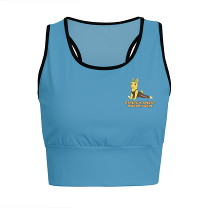 Stretch, Sweat, Swear Again Chill Llama Yoga Women's Sports Bra
