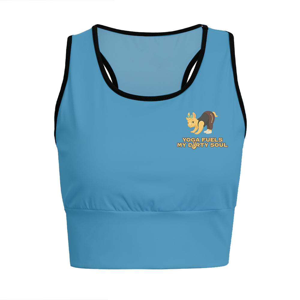 Yoga Fuels My Dirty Soul Chill Llama Yoga Women's Sports Bra