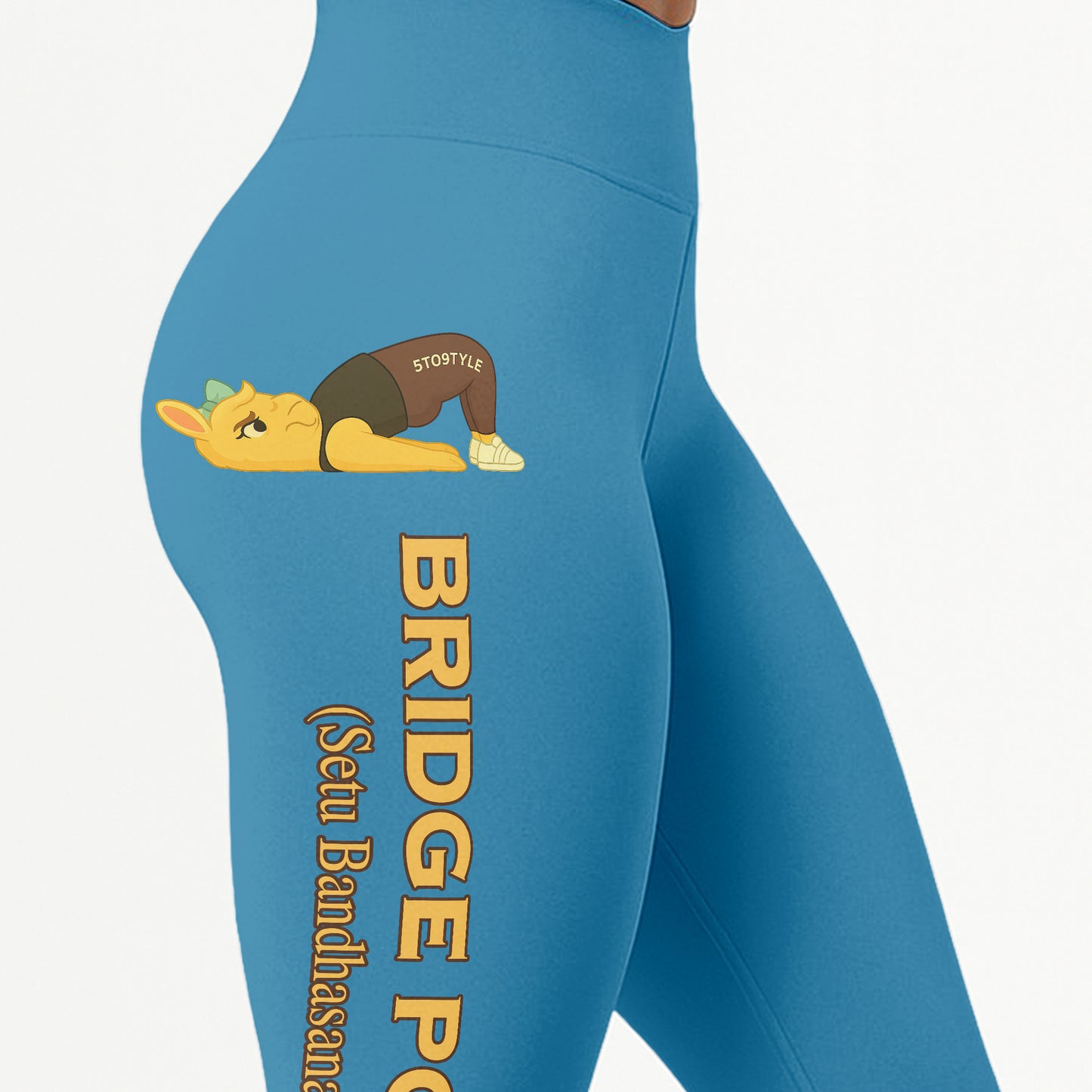 Bridge Pose (Setu Bandhasana) Chill Llama Yoga Pants All-Over Print Women's High Waist Leggings | 5To9Style