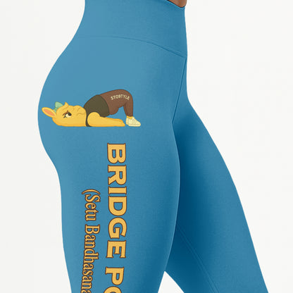 Bridge Pose (Setu Bandhasana) Chill Llama Yoga Pants All-Over Print Women's High Waist Leggings | 5To9Style