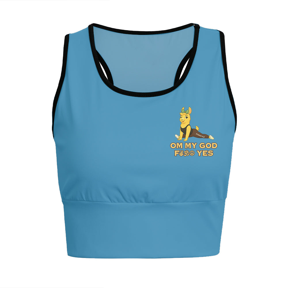 Om My God, Fck Yes Chill Llama Yoga Women's Sports Bra