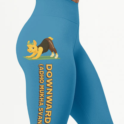 Downward Dog (Adho Mukha Svanasana) Chill Llama Yoga Pants All-Over Print Women's High Waist Leggings | 5To9Style