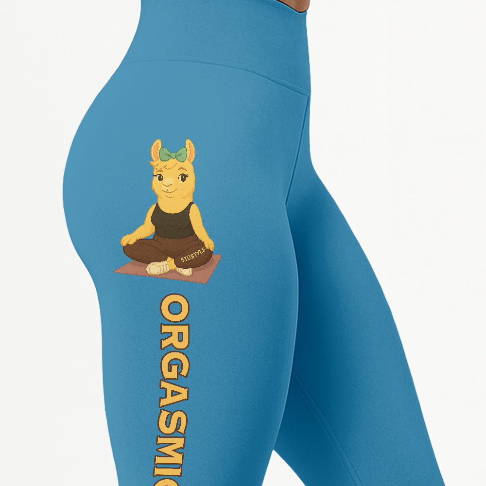 Orgasmic Om Chill Llama Yoga Pants All-Over Print Women's High Waist Leggings | 5To9Style