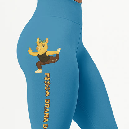 Fck Drama Do Yoga Cool Chill Llama Yoga Pants All-Over Print Women's High Waist Leggings | 5To9Style