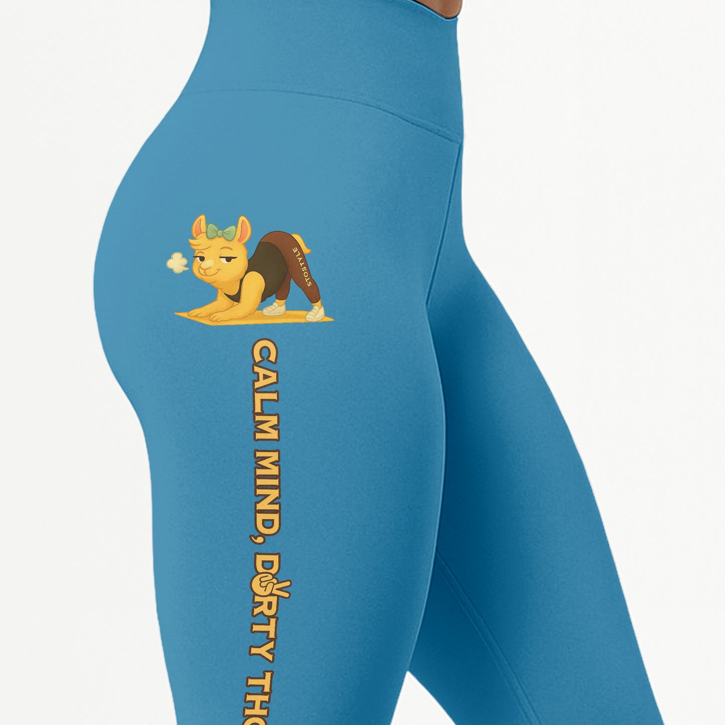 Calm Mind, Dirty Thoughts Chill Llama Yoga Pants All-Over Print Women's High Waist Leggings | 5To9Style