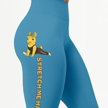 Stretch Me Harder Chill Llama Yoga Pants All-Over Print Women's High Waist Leggings | 5To9Style
