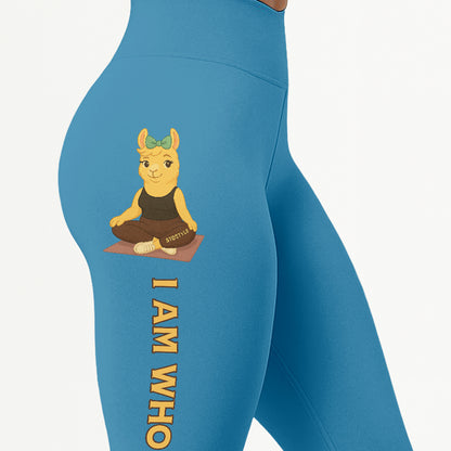 I Am Who I Am Chill Llama Yoga Pants All-Over Print Women's High Waist Leggings | 5To9Style