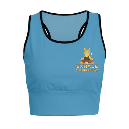Exhale The Bullsh Chill Llama Yoga Women's Sports Bra