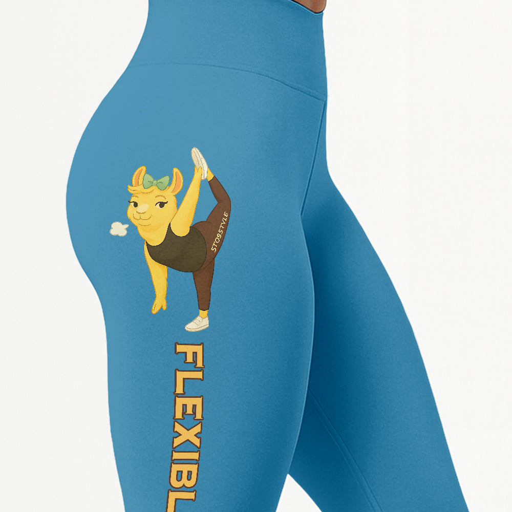 Flexible AF Chill Llama Yoga Pants All-Over Print Women's High Waist Leggings | 5To9Style