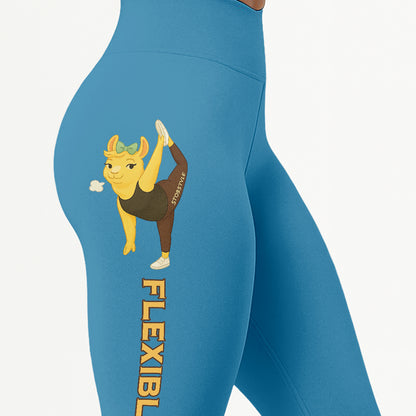 Flexible AF Chill Llama Yoga Pants All-Over Print Women's High Waist Leggings | 5To9Style