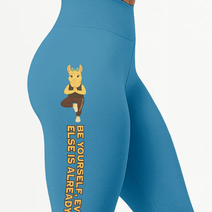 Be Yourself, Everyone Else is Already Taken Chill Llama Yoga Pants  All-Over Print Women's High Waist Leggings | 5To9Style