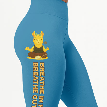 Breathe In Peace, Breathe Out Sht Chill Llama Yoga Pants All-Over Print Women's High Waist Leggings | 5To9Style
