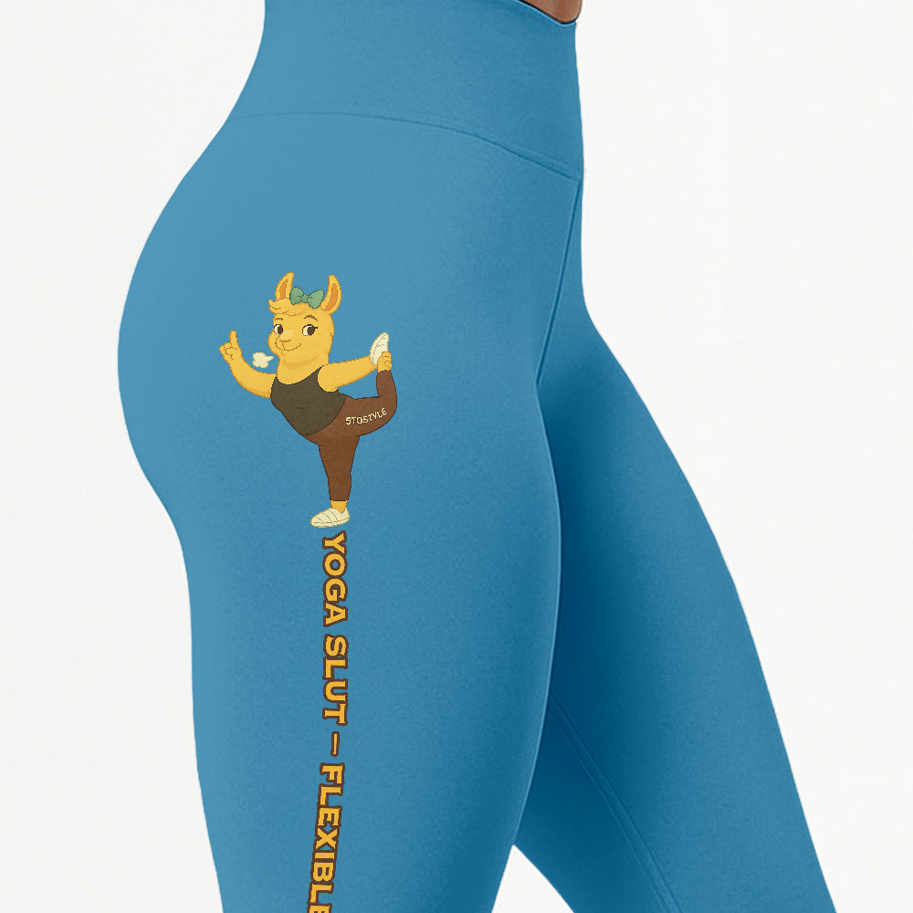 Yoga Slut â€“ Flexible & Proud Chill Llama Yoga Pants All-Over Print Women's High Waist Leggings | 5To9Style