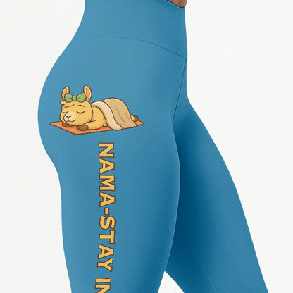Nama-stay In Bed Chill Llama Yoga Pants All-Over Print Women's High Waist Leggings | 5To9Style