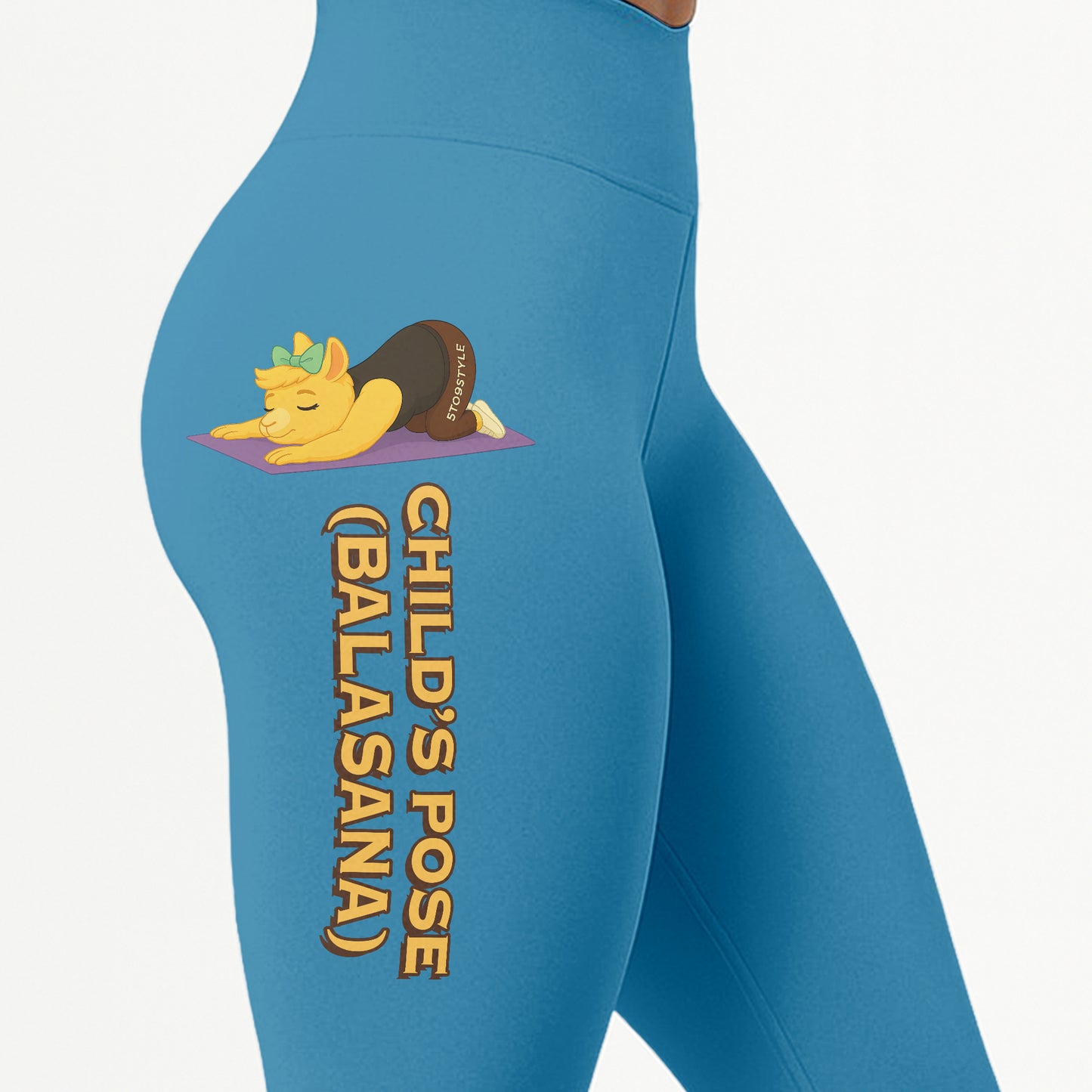 Childâ€™s Pose (Balasana) Chill Llama Yoga Pants All-Over Print Women's High Waist Leggings | 5To9Style