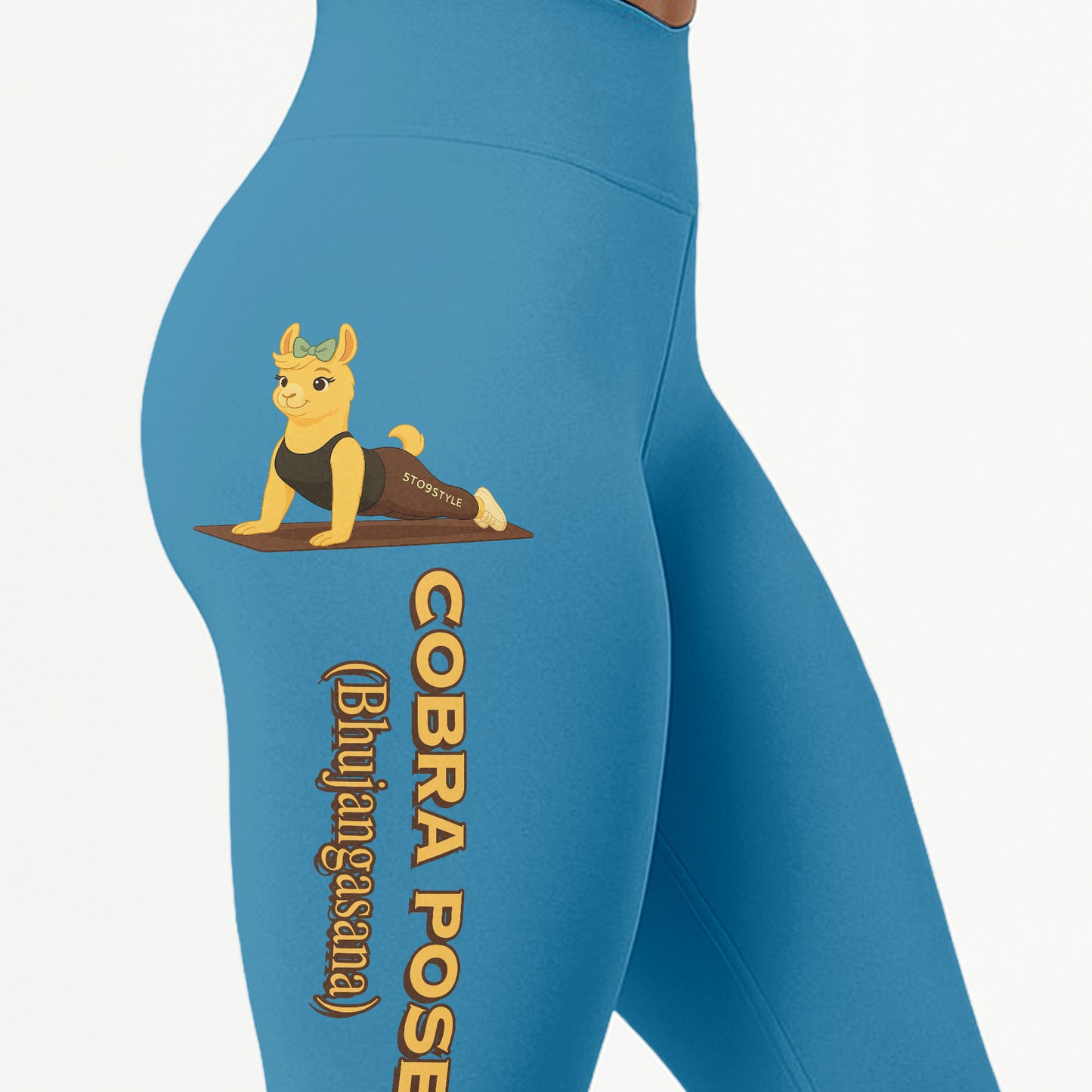 Cobra Pose (Bhujangasana) Chill Llama Yoga Pants All-Over Print Women's High Waist Leggings | 5To9Style