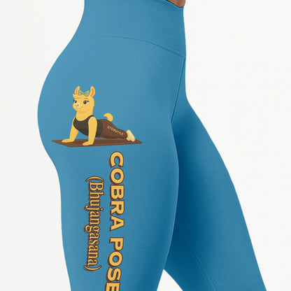 Cobra Pose (Bhujangasana) Chill Llama Yoga Pants All-Over Print Women's High Waist Leggings | 5To9Style