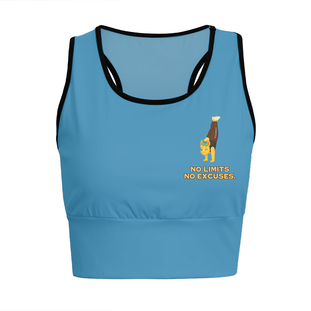 No Limits. No Excuses Chill Llama Yoga Women's Sports Bra