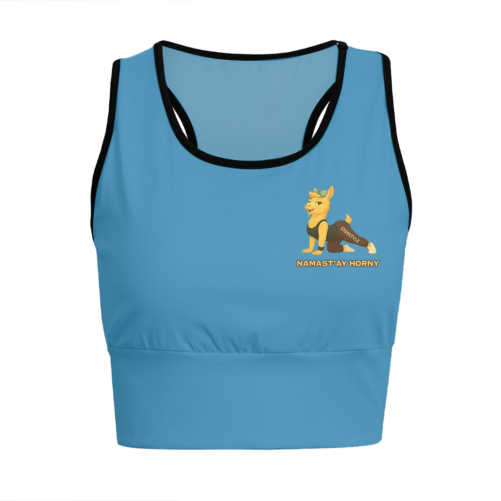 Namast’ay Horny Chill Llama Yoga Women's Sports Bra