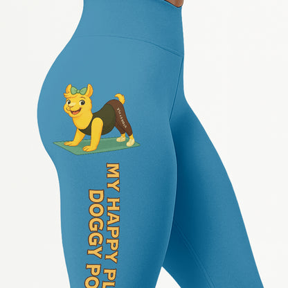My Happy Place Chill Llama Yoga Pants All-Over Print Women's High Waist Leggings | 5To9Style