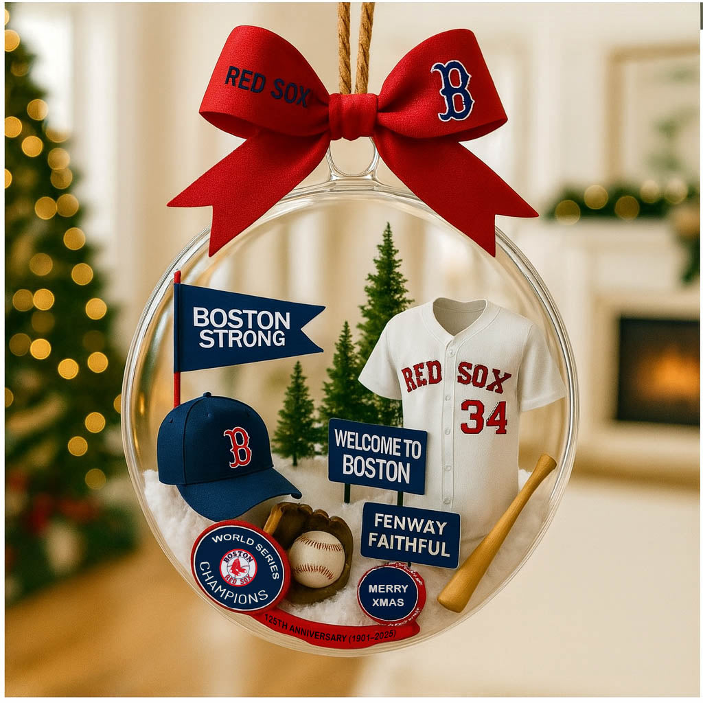 Christmas tree pendant with cute mascot and uniform of American baseball team - Ornament