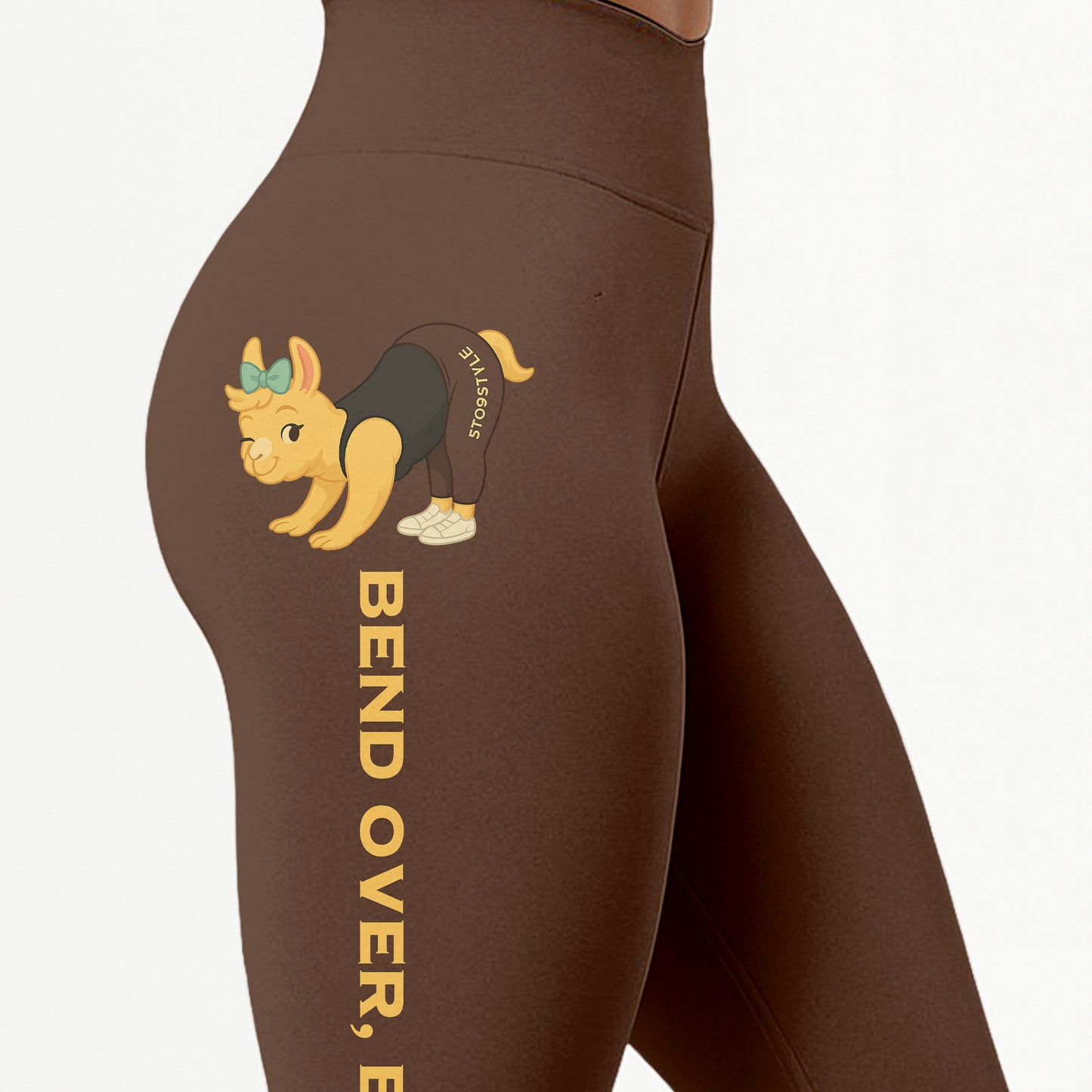 Chill Llama Blend Over, Breathe Out  Yoga Pants All-Over Print Women's High Waist Leggings | 5To9Style