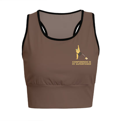 Confidence Is My Superpower Chill Llama Yoga Women's Sports Bra