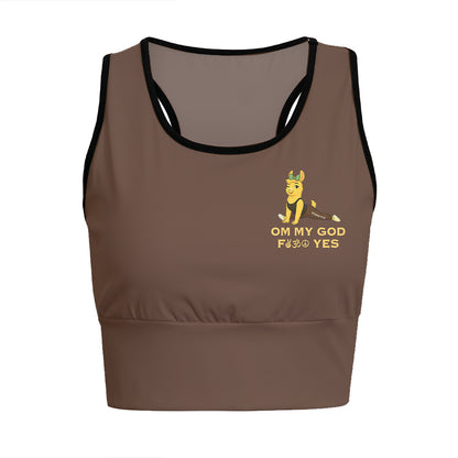 Om My God, Fck Yes Chill Llama Yoga Women's Sports Bra