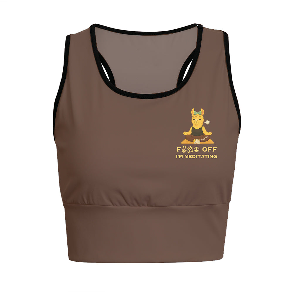 Fck Off, I’m Meditating Chill Llama Yoga Women's Sports Bra