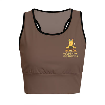 Fck Off, I’m Meditating Chill Llama Yoga Women's Sports Bra