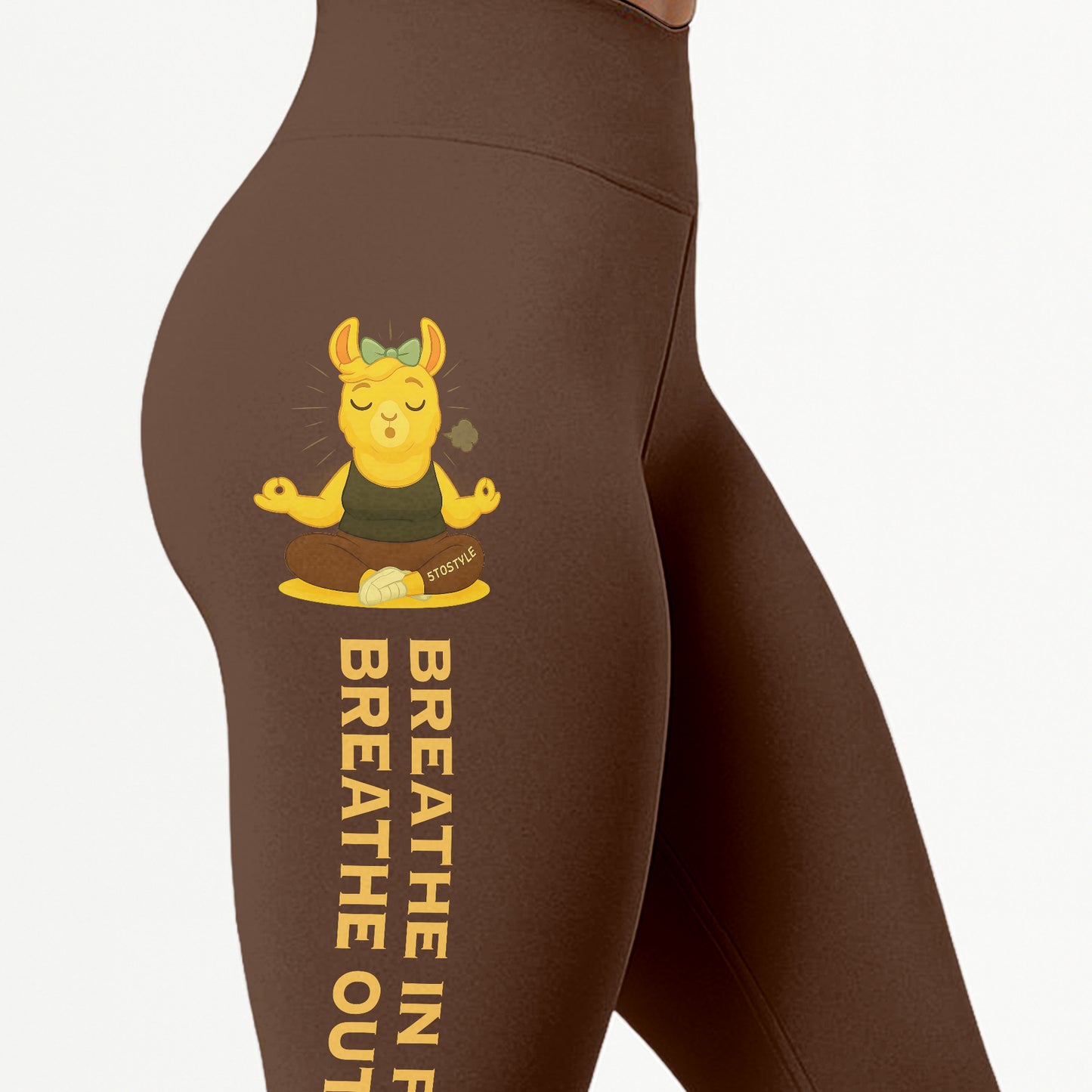 Breathe In Peace, Breathe Out Sht Chill Llama Yoga Pants All-Over Print Women's High Waist Leggings | 5To9Style