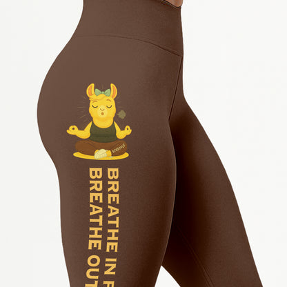 Breathe In Peace, Breathe Out Sht Chill Llama Yoga Pants All-Over Print Women's High Waist Leggings | 5To9Style