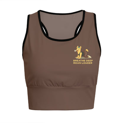 Breathe Deep, Moan Louder Chill Llama Yoga Women's Sports Bra