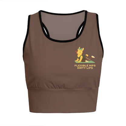 Flexible Hips, Dirty Lips Chill Llama Yoga Women's Sports Bra
