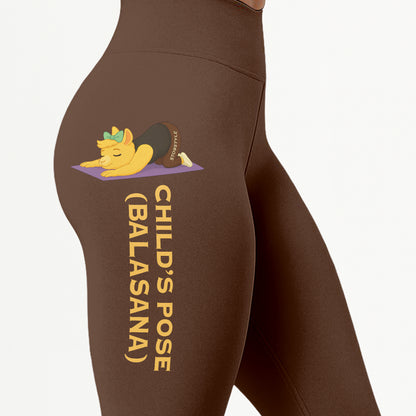 Childâ€™s Pose (Balasana) Chill Llama Yoga Pants All-Over Print Women's High Waist Leggings | 5To9Style